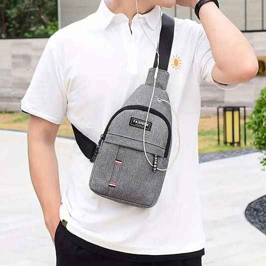 Men's Adjustable Crossbody Chest Bag for Outdoor Activities – Oxford Cloth, One Shoulder Design